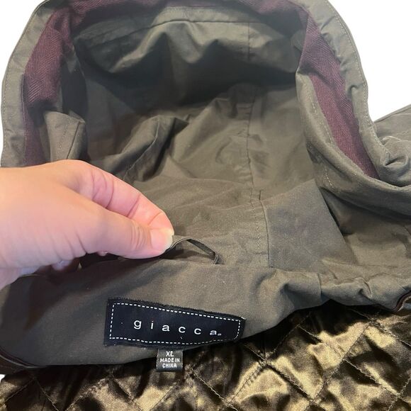 Giacca Olive Hooded Utility Parka Jacket XL Gorpcore Quiet Luxury Fall Layering - Picture 12 of 16